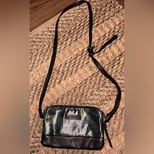 Pistil Textured Green and Black Purse